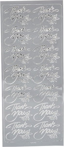 Sticker Sheet Anita's Outline Silver Thank You