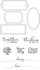 Die & Stamp Set Kaisercraft - Love Quotes