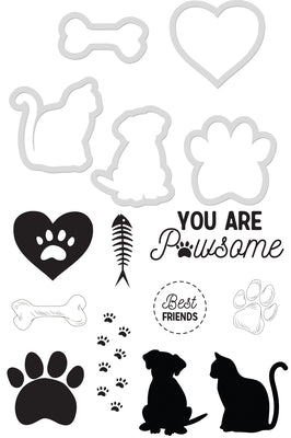 Die & Stamp Set Kaisercraft - Pawsome