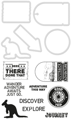 Die & Stamp Set Kaisercraft - Adventure
